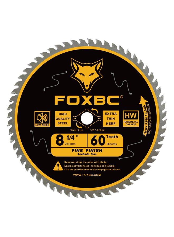 FOXBC 8-1/4 Inch Table Saw Blade 40 Tooth, 60 Tooth Fine Finish Wood Cutting with 5/8" Arbor, Diamond Knockout - Image 4