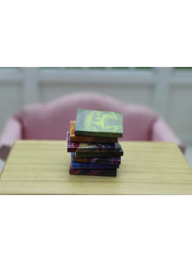 SXFSE Dollhouse Decoration Accessories, 1:12 Dollhouse Miniature Scene Model Novel Books for Bedroom Book Room Play Toy 7 Pcs (Multicolored, 20 x 24 mm) - Image 4
