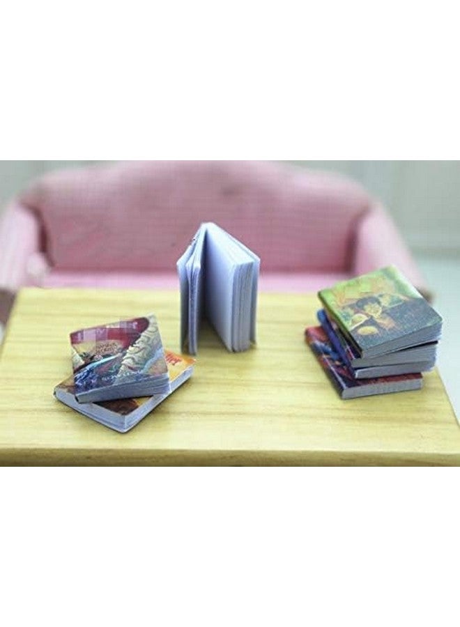 SXFSE Dollhouse Decoration Accessories, 1:12 Dollhouse Miniature Scene Model Novel Books for Bedroom Book Room Play Toy 7 Pcs (Multicolored, 20 x 24 mm) - Image 3