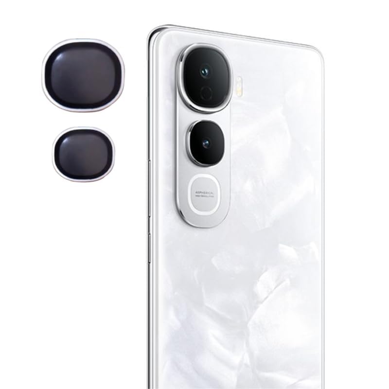 ZARALA Camera Lens Frame Glass Compatible with Vivo Y400 Pro 5G Tempered Glass Aluminum Alloy Frame Individual Camera Lens Protector Cover (Y400 Pro 5G, Silver) - Image 3