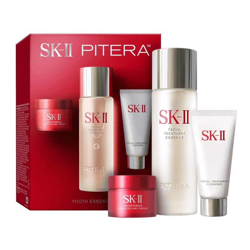 SK-II SKII Youth Essentials Skin Care Set  Includes Facial Cleanser Facial Essence  SKINPOWER Face Cream  Anti Aging Skin Care Set to Reduce Fine Lines  Improve Uneven Texture 3 Count