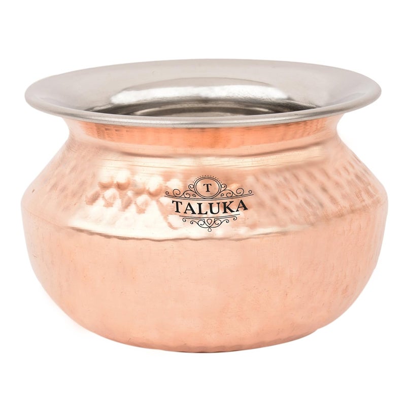 TALUKA 5 X 4 inches Approx Copper Made Serving Handi Bowl for Briyani Chicken Paneer Dishes Hotel Restaurant Home Use Hotel Gift Purpose - Image 1