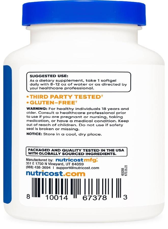 Nutricost Lycopene 50mg Softgels (120 Softgels) - Image 3