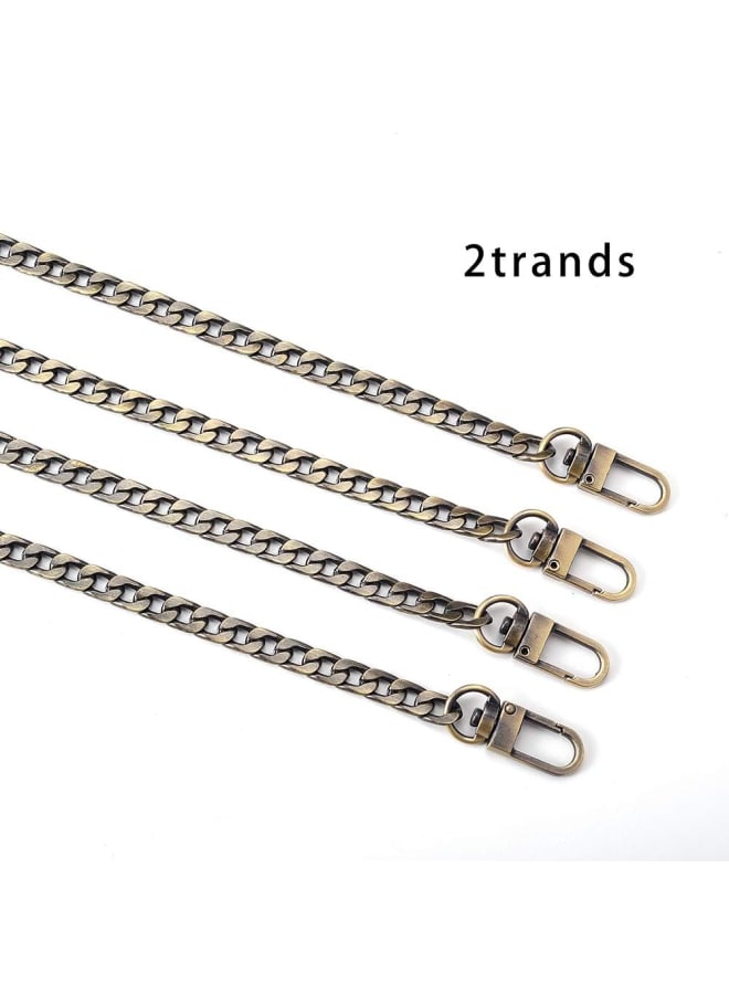 2 Strands 47 Inch Iron Flat Chain Strap Handbag Chains Accessories Purse Straps Shoulder Cross Body Replacement Straps with Swivel Buckles, Antique Bronze  - Image 4