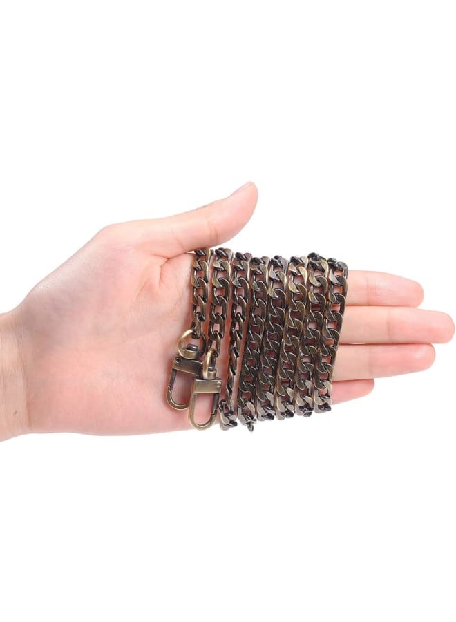 2 Strands 47 Inch Iron Flat Chain Strap Handbag Chains Accessories Purse Straps Shoulder Cross Body Replacement Straps with Swivel Buckles, Antique Bronze  - Image 3