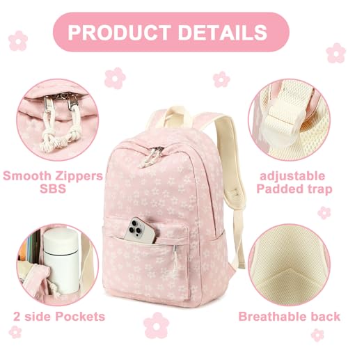 LEDAOU School Backpack Teen Girls Lightweight Bookbag Elementary Middle School Backpacks College Laptop Bag Travel Daypack - Image 4