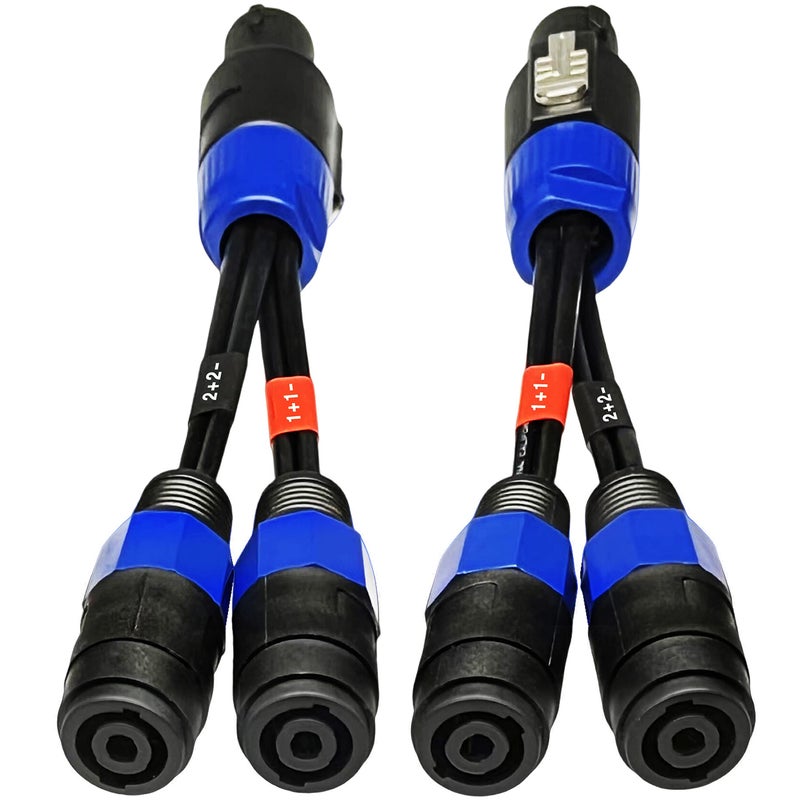 CNCESS CESS203 Unbalanced 4Pole Type Speakon Plug Break Out to Dual 2Pole Type Female Speakon Jacks
