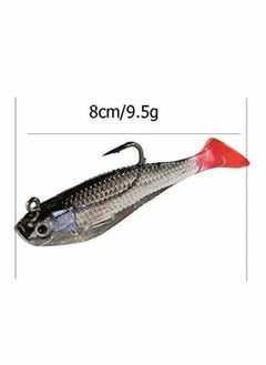 Excefore Fishing Lure Set 8 cm Soft Bait Head Sea Fish Lures Fishing Tackle Sharp Treble Hook T Tail Artificial Bait,Lifelike Bass Fishing Lure for Saltwater and Freshwater-5PCS  - Image 5
