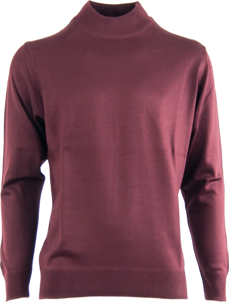 Oppland Men's Seasonal Wool Knitted Classic Half Turtleneck Sweater Dense Knitted Comfortable Cut Full Pattern
