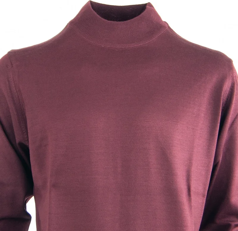 Oppland Men's Seasonal Wool Knitted Classic Half Turtleneck Sweater Dense Knitted Comfortable Cut Full Pattern