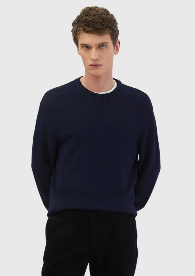 RAMSEY Navy Blue Knitwear Sweatshirt