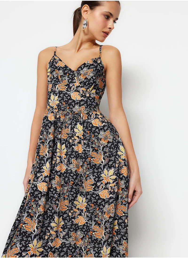 trendyol Floral Print Tiered Dress