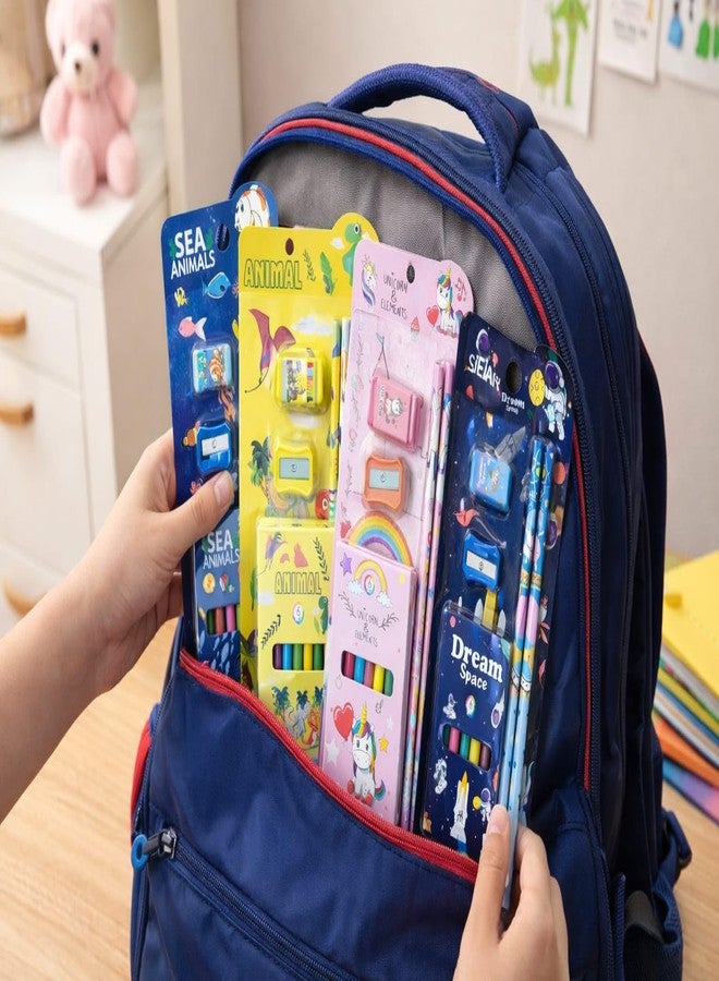 TERA13 Kids Stationery Set - Unicorn, Mermaid, Sea Animals & Dream Space | Pencil, Eraser, Sharpener & 6 Color Crayons Combo | School Supplies & Return Gift Pack for Girls & Boys (6 (Pcs)) - Image 4