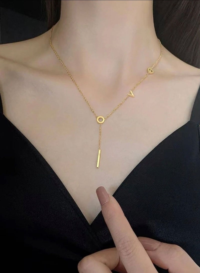 sixtyfour Luxury & Elegant Gold Plated Stainless Steel Necklace For Women - Image 1