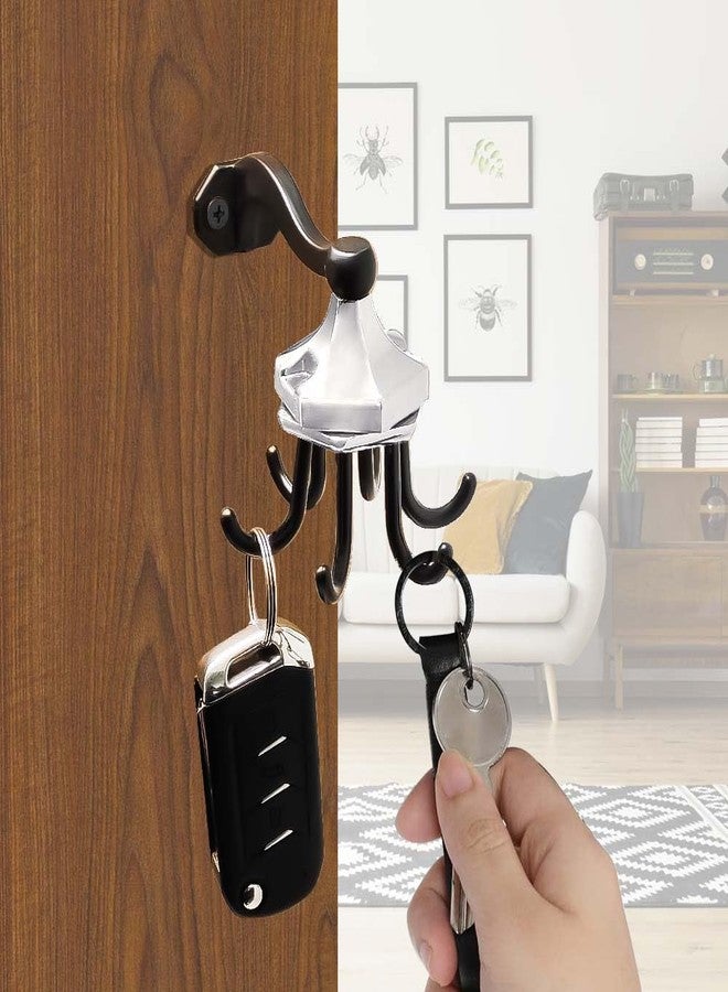 VOLO Premium Home Keys Metal Key Holder, Rotating Type, Jhummar Style - 6 Hook - Decorative Items for Home Decor, Key Holder for Home, Keychain Hangers (Jhummar- Black Chrome, 1) - Image 3
