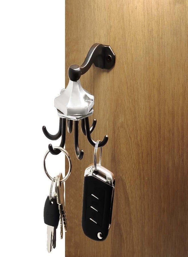 VOLO Premium Home Keys Metal Key Holder, Rotating Type, Jhummar Style - 6 Hook - Decorative Items for Home Decor, Key Holder for Home, Keychain Hangers (Jhummar- Black Chrome, 1) - Image 5