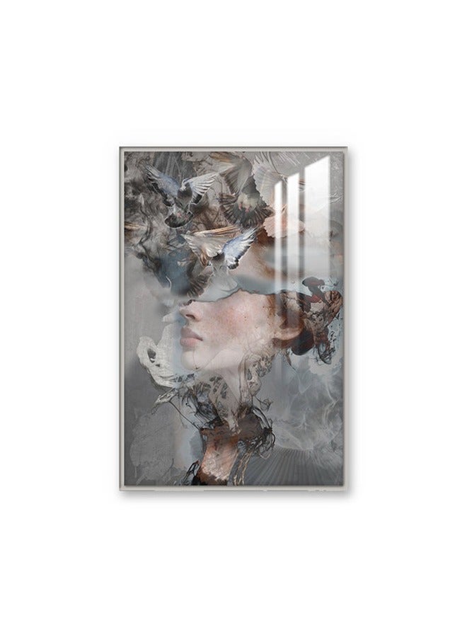 ماركتنا لوحة جدارية120×80سم مع برواز فضي وطبقة اكريلك شفاف بتصميم تجريدي - Image 2