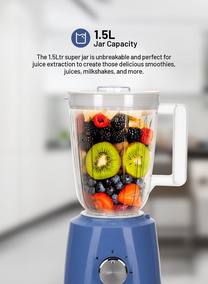KRYPTON 2-in-1 Blender with Unbreakable Jar 1.5 L 500 W KNB6074 Blue - Image 2