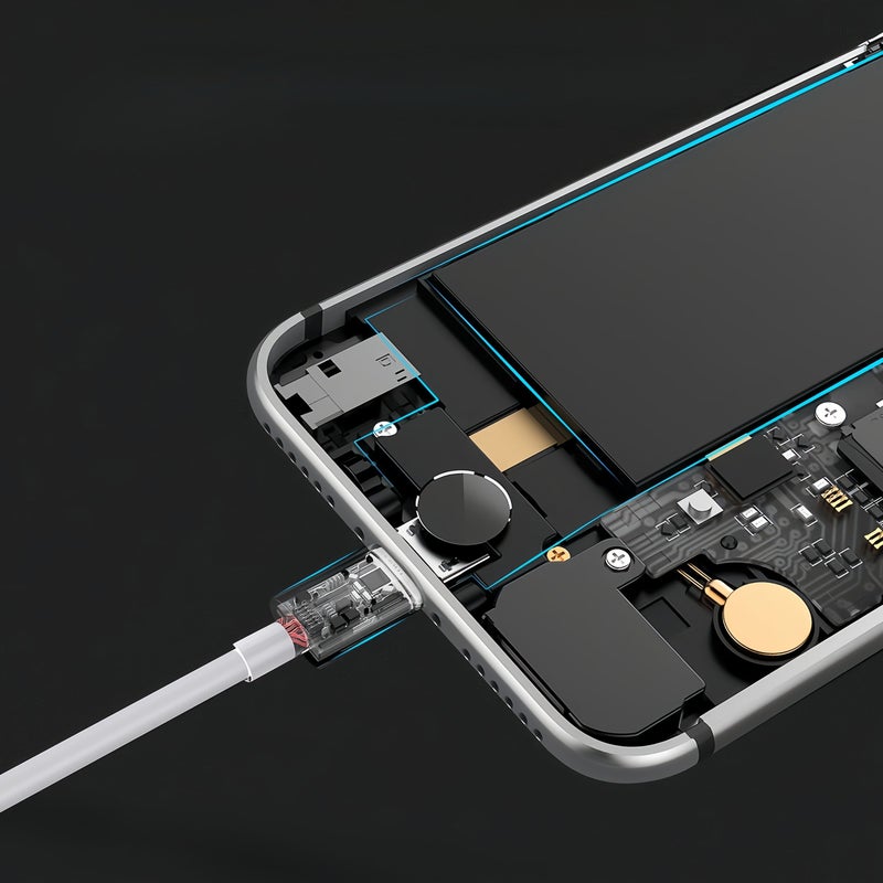 6 في 1 كابل شحن متعدد من USB إلى Type C مع 6 منافذ لمقسم USB C 5V 2A أبيض - Image 4
