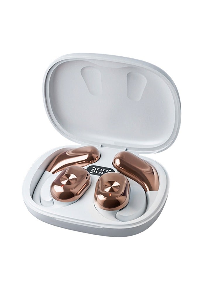 Volynix Bluetooth TWS Earphones with AI Translation and HIFI Sound Quality Headset Display Power Noise Reduction Ear-Hanging Sports Bluetooth Headset - Rose Golden