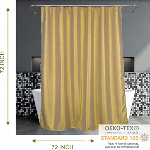 Popkozzi Gold Shower Curtains for Bathroom: Glitter Sparkle Bling Fabric Decorative Shower Curtain - Waterproof Washable Luxury Elegant Fancy Glam Metallic Shimmer Bath Curtain - 72x72 - Image 5
