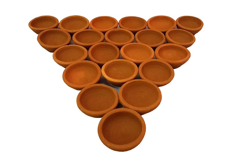 RV CRAFTS Terracotta Handmade Earthen Clay Diya Set of 30