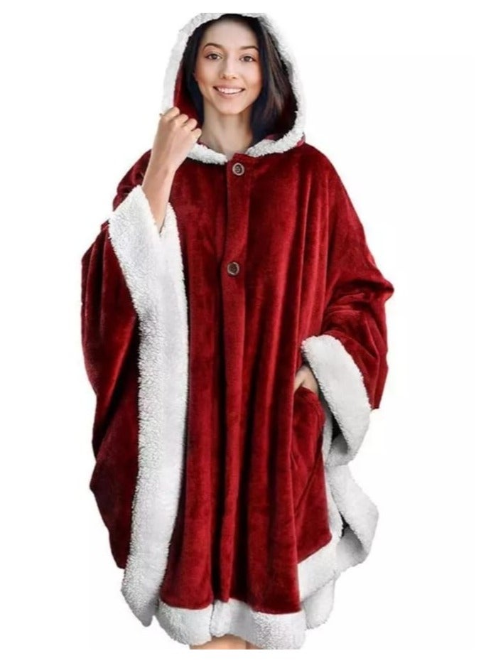Blanket Hoodie Sweatshirt Oversized TV Blanket Wearable Blanket Super Warm Soft Cozy Fleece Hooded Sweater for Kid/Adult ( Printed)  - Image 1