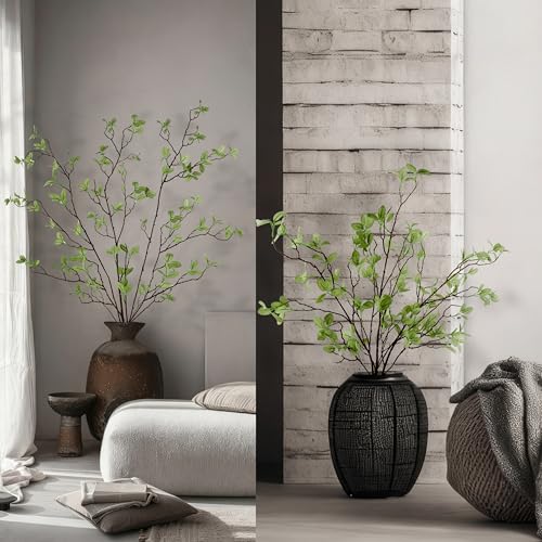 THAWAY 3 Pcs Artificial Eucalyptus Stems - 43 Inch Long Faux Eucalyptus Branches for Tall Vase Filler, Realistic Greenery Stems Fake Silk Leaves for Home Table Farmhouse Wedding Decor - Image 4