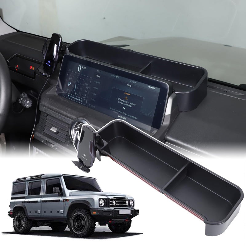Bekantogy Car Dashboard Behind Screen Storage Tray Compatible with INEOS Grenadier 20202025 ABS Dashboard NonSlip Storage Organizer Tray Phone Holder Tray Style C