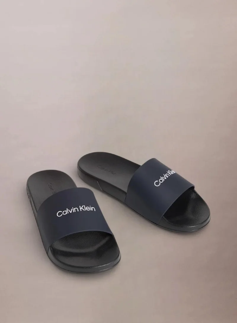 Calvin Klein Ck Navy/Black Nemo - Contoured Logo Sliders for Men | Best Price UAE