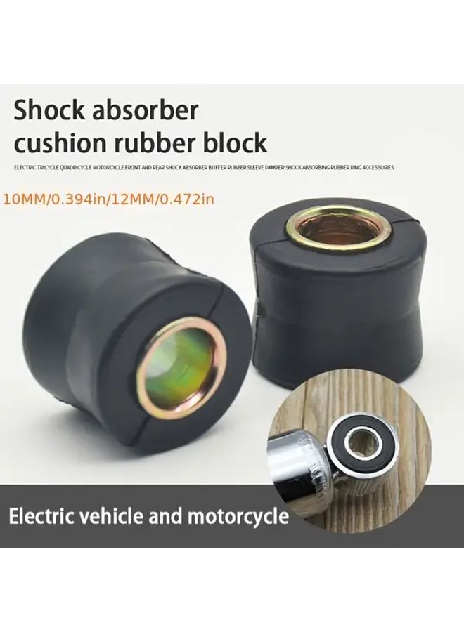 Motorcycle Shock Absorber Bushing Rubber Cushion Damper 10mm Black 2pcs - Image 5