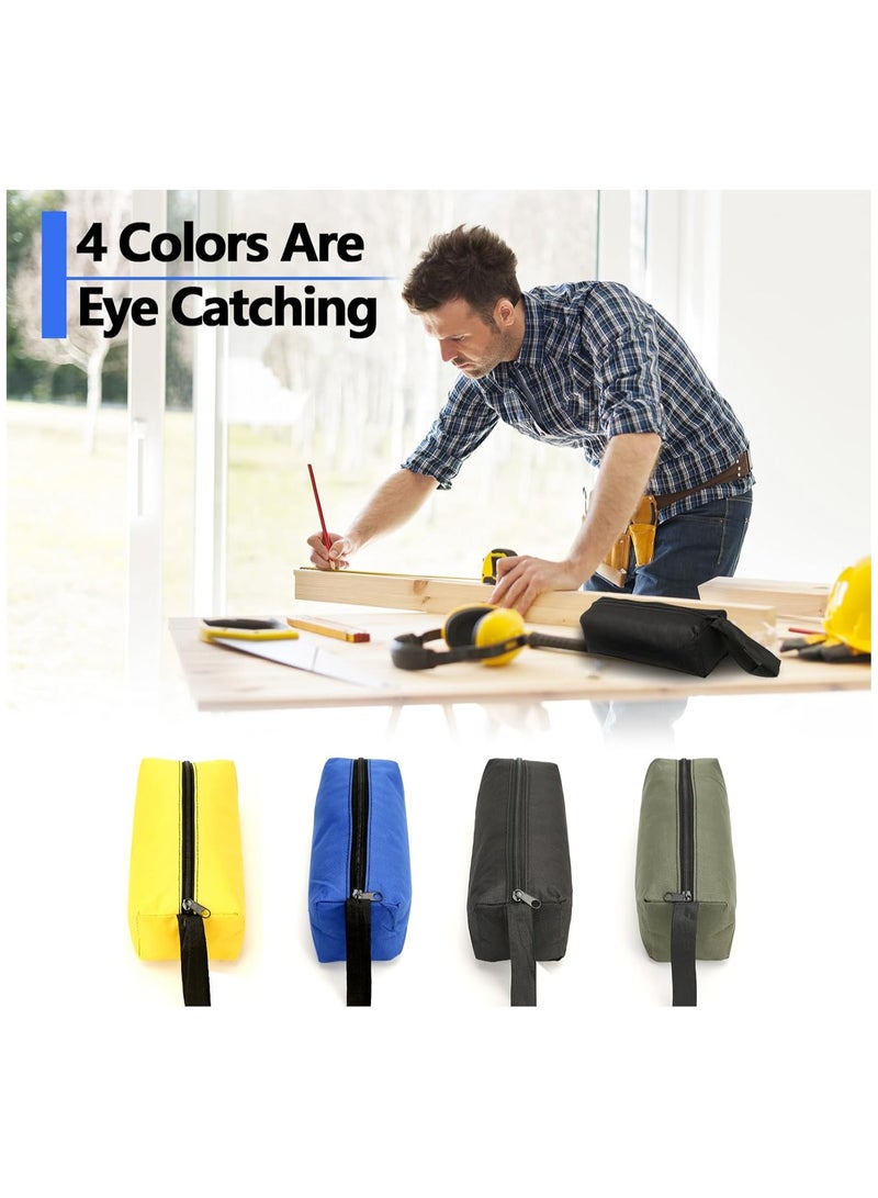 CMGTYYD 4 Pcs Small Tool Pouch Set, Mini Tool Bag Organizer 25 * 8.5 * 7 CM, Tool Storage Pouch In Blue/Yellow/Green/Black, Canvas Tool Pouch With Zipper For Wrenches, Screwdrivers, Pliers - Image 4