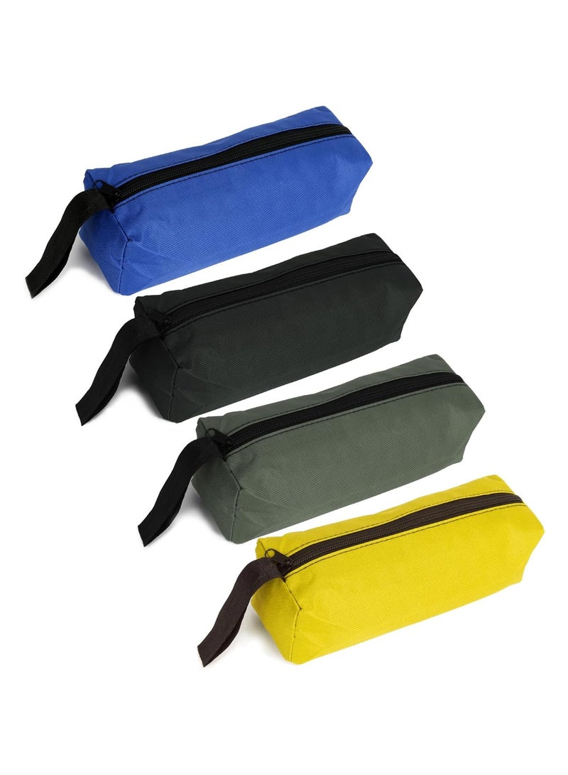 CMGTYYD 4 Pcs Small Tool Pouch Set, Mini Tool Bag Organizer 25 * 8.5 * 7 CM, Tool Storage Pouch In Blue/Yellow/Green/Black, Canvas Tool Pouch With Zipper For Wrenches, Screwdrivers, Pliers - Image 1