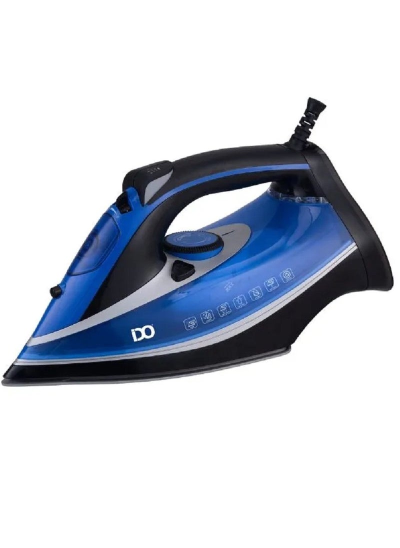IDO - IDO Steam Iron Ceramic ,400 ml, 2800 Watt, Black and Blue- SI2800-BBK - Image 1