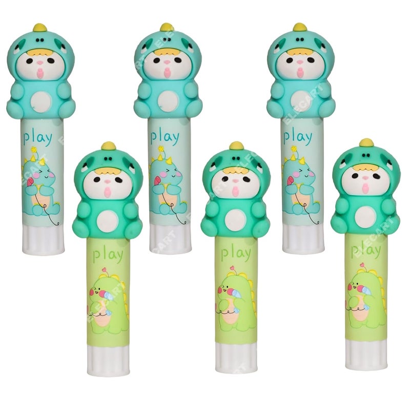 Elecart Glue Stick Safe ChildFriendly Craft Glue for Arts Crafts Activities StrongHold adhesive for School Office Supplies Pack of 6