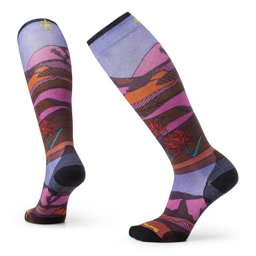 Smartwool Women's Ski Zero Cushion Floral Field Print Over The Calf Socks Picante M - Image 5