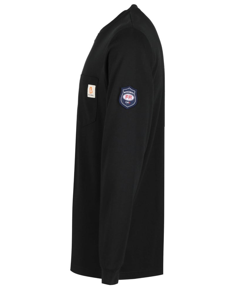 BOCOMAL FR Shirts Lightweight Classic Crew Long Sleeve Black Fire Resistant Shirt CAT2 - Image 2