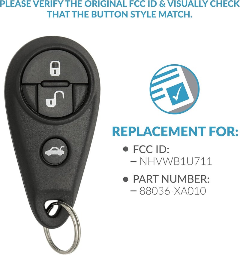 Keyless2Go Replacement 4 Button Remote Key Fob for Subaru NHVWB1U711 88036-XA010 - Image 4