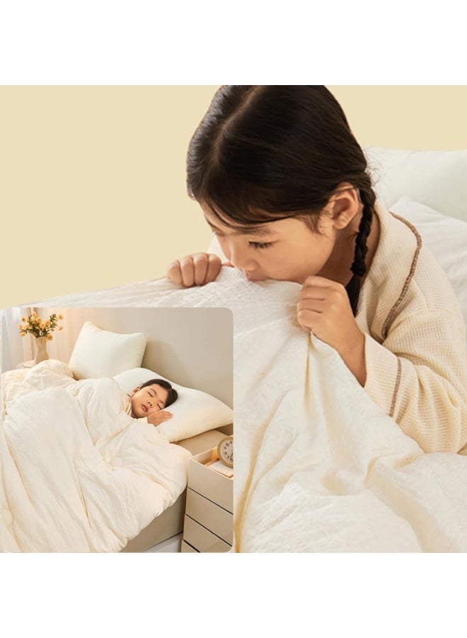 تابيت لحاف سرير، لحاف من ألياف القطن والصويا، لحاف من الألياف الدقيقة، لحاف نوم، مناسب لجميع الفصول، فائق النعومة، لطيف على البشرة، خفيف الوزن، يسمح بمرور الهواء (1.8 متر × 2.2 متر - 3 كجم) - Image 4