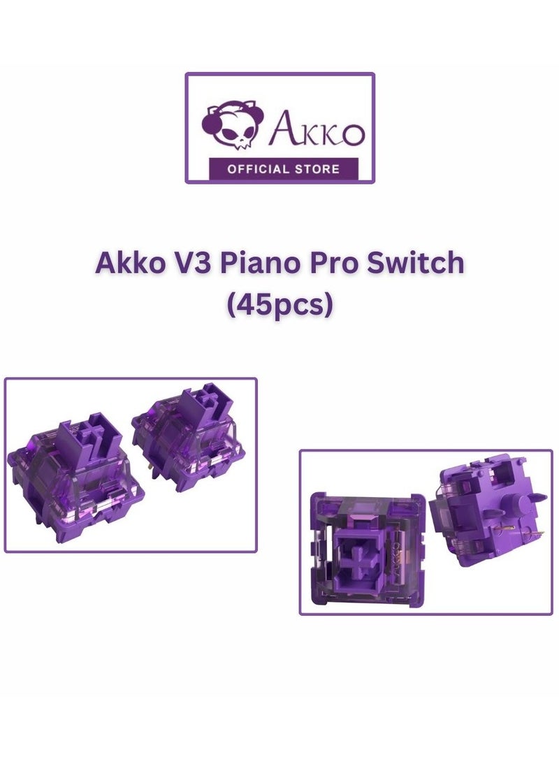 Akko V3 Lavender Purple Pro Keyboard Switch with Dustproof Stem for Mechanical Gaming Keyboard, 5-Pin Tactile Switches (45pcs) - Image 1