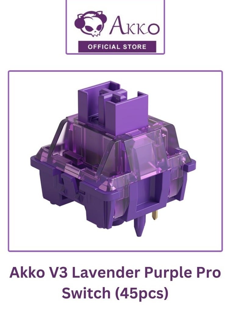 Akko V3 Lavender Purple Pro Keyboard Switch with Dustproof Stem for Mechanical Gaming Keyboard, 5-Pin Tactile Switches (45pcs) - Image 2