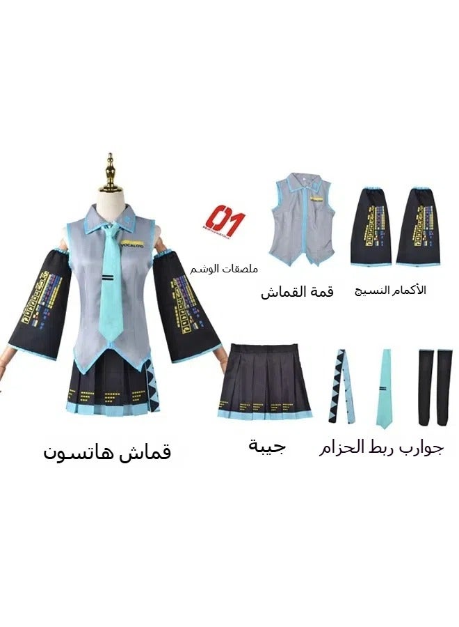 OCTOBER Hatsune Miku top + skirt + sleeves + socks + tie coswear two-dimensional anime cosplay costume virtual idol cosplay set - Image 3