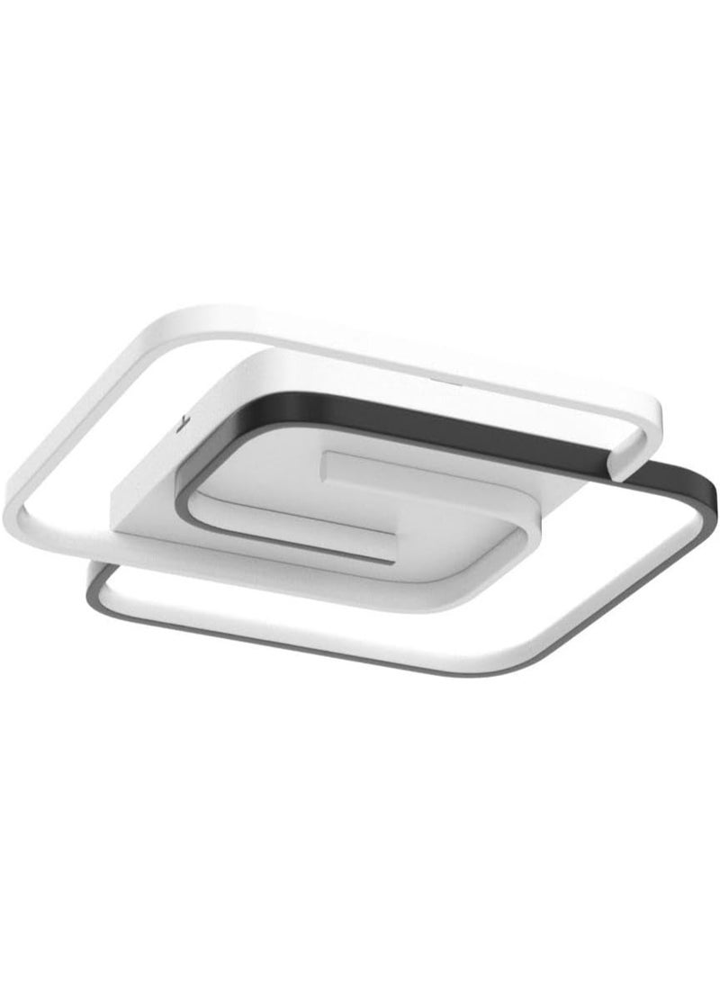 مصباح سقف LED ذكي 58 واط - وحدة إضاءة حديثة مثبتة على السطح مع تحكم صوتي وجهاز تحكم عن بعد ومفتاح حائط | إضاءة مربعة من الألومنيوم والأكريليك لغرفة النوم وغرفة المعيشة وديكور المنزل (15-20 متر مربع) - Image 4