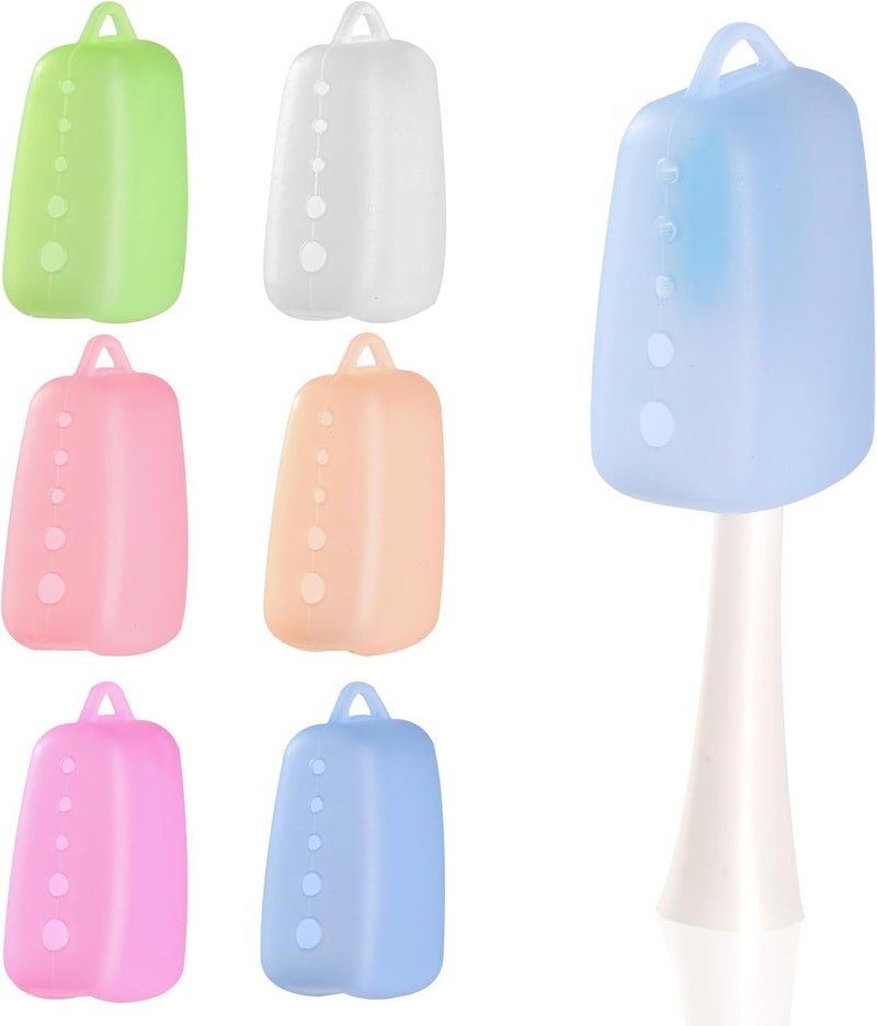 Serqd 6 Pack Silicone Toothbrush Covers - Travel Toothbrush Head Caps for Manual and Electric Toothbrushes - Image 1