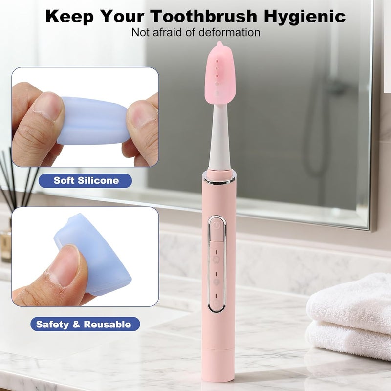 Serqd 6 Pack Silicone Toothbrush Covers - Travel Toothbrush Head Caps for Manual and Electric Toothbrushes - Image 3