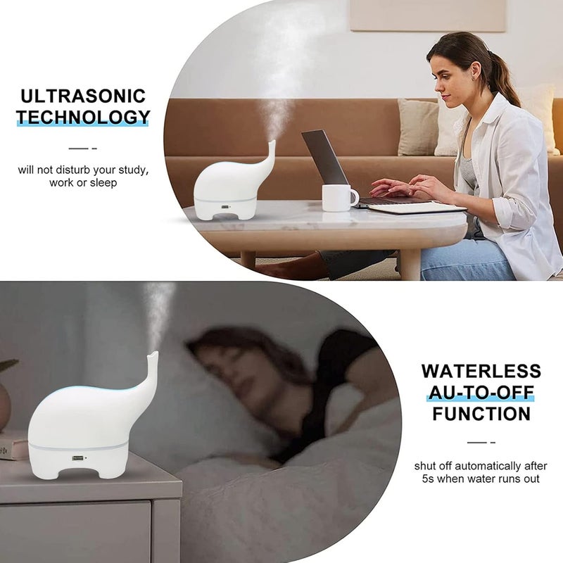 klarako Essential Oil Diffuser, Aromatherapy Diffusers for Essential Oils with 3 Color Lights, LED Atmosphere Light, USB Essential Oil Aroma Diffuser for Bedroom,Office,Trip Yoga, SPA - Image 4