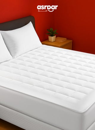 Premium 20 cm Thick Microfiber Mattress Topper with Soft Microfiber Filling - Breathable Bed Pad with Fitted Corner Edges - Enhances Comfort and Support for Better Sleep - Soft Fluffy Mattress Protector for Back Pain Relief, Deep Pocket Mattress Cover, Size - 200 x 200 cm White - pzsku/Z294C5ED935F528F3485CZ/45/1753277553/624d636e-28d5-44f9-85f5-3a92c09e64c6