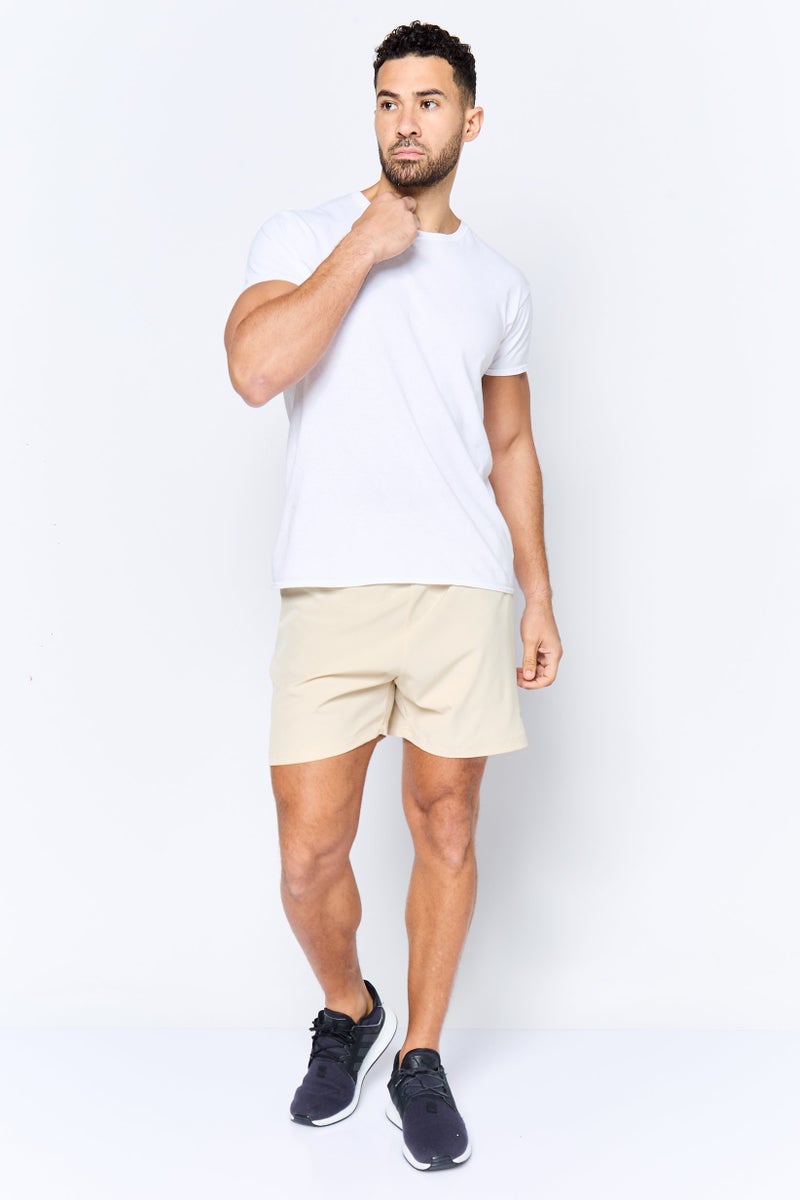 Mister Men Sportswear Fit 5 Inseam Training Shorts, Beige - Image 2