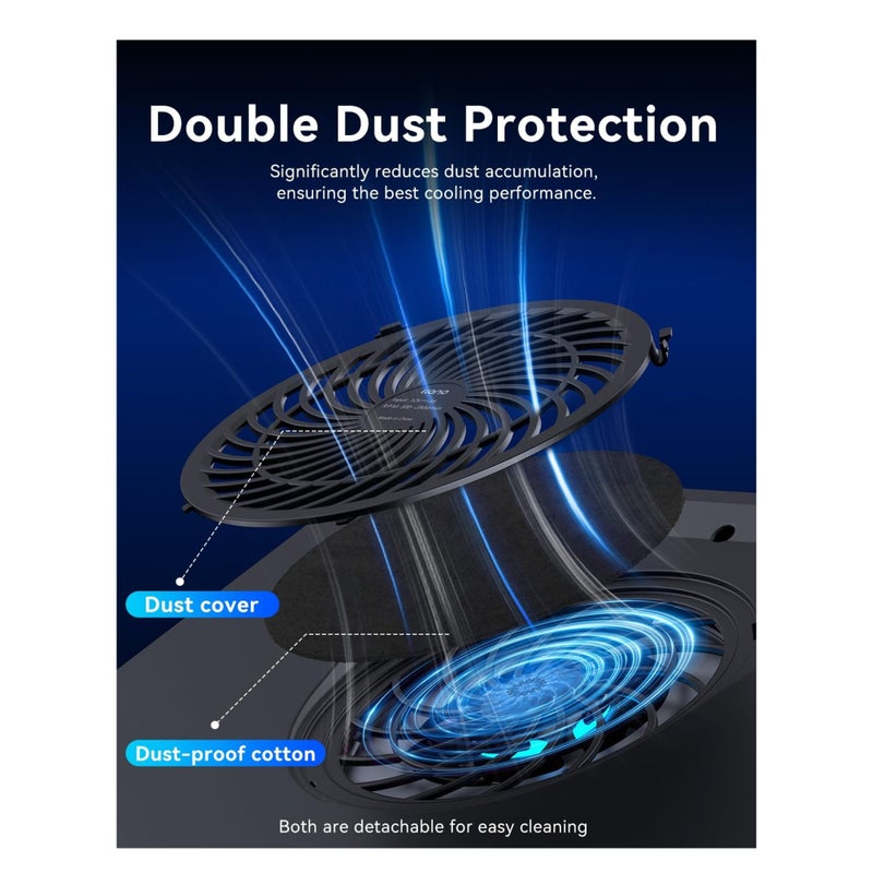 Barakah RGB Laptop Cooling Pad with Powerful Turbofan, Gaming Laptop Cooler Radiator with Infinitely Variable Speed, Touch Control, LCD Screen, 3-Port USB Hub, Seal Foam for Rapid Cooling Laptop 15-19in - Image 3