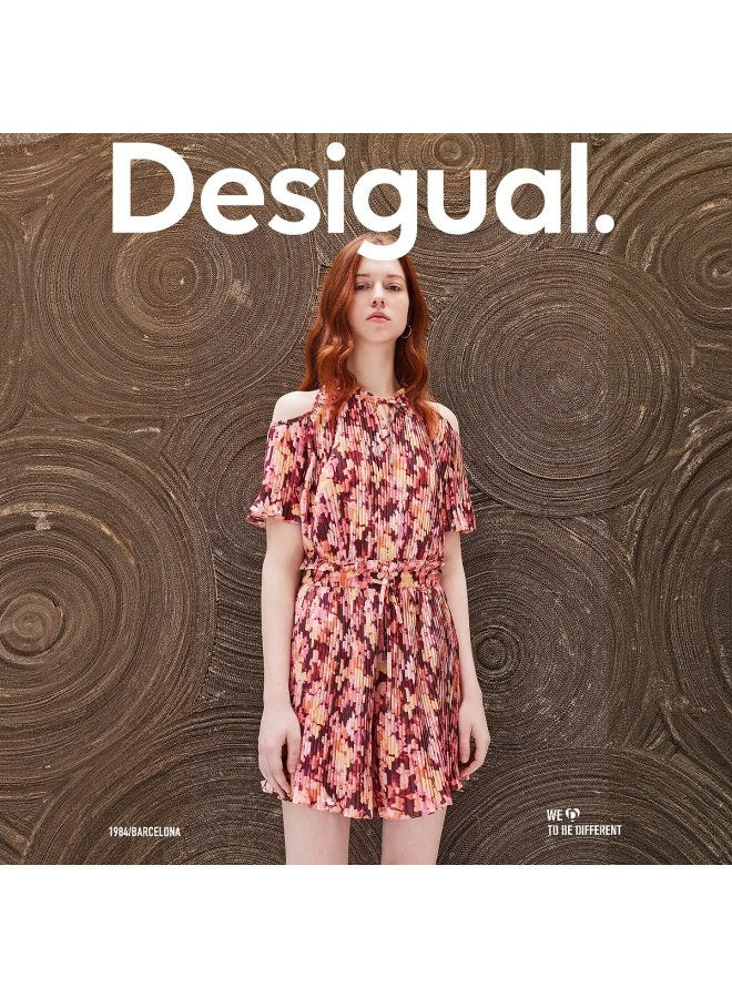 DESIGUAL floral Print Pleated Drawstring Elastic Waist Shorts - Women's Casual Pants - Image 3